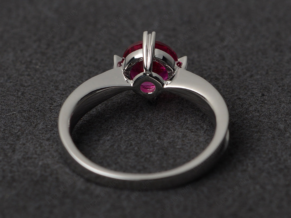 Heart Prong Ruby Solitaire Wedding Ring - LUO Jewelry