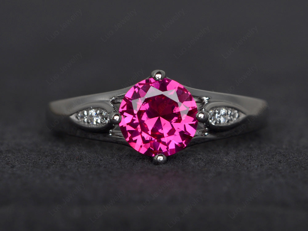Vintage Round Cut Ruby Ring | LUO