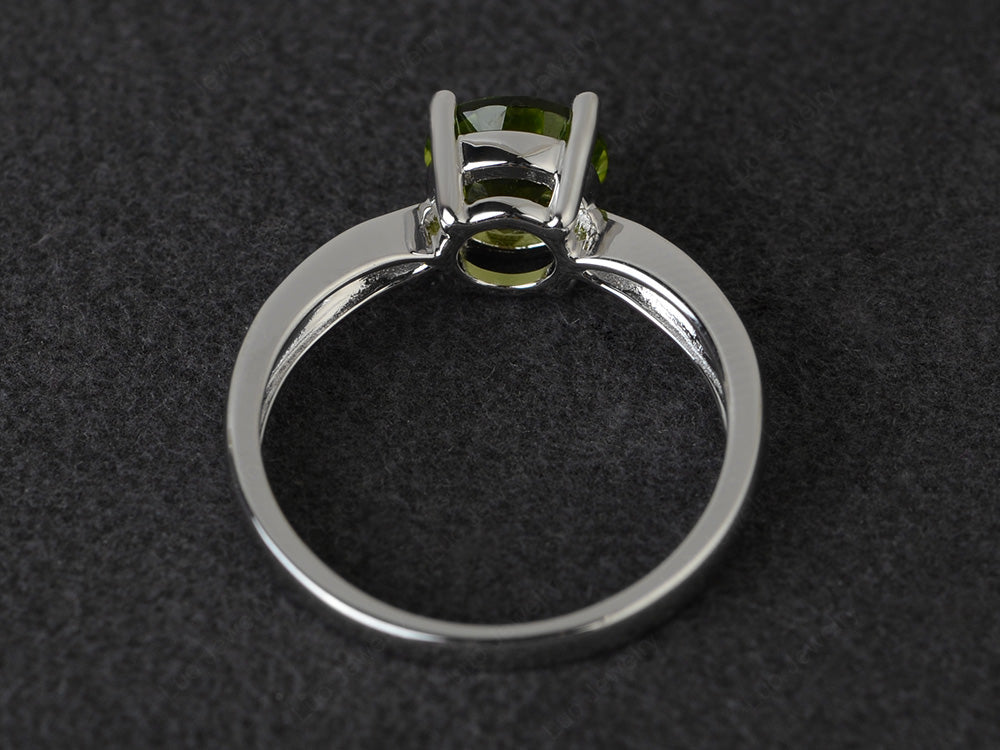 Round Cut Peridot Engagement Ring - LUO Jewelry