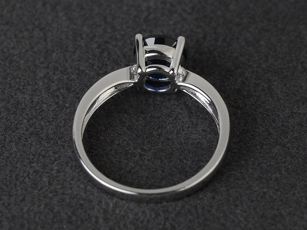 Round Cut Lab Sapphire Engagement Ring - LUO Jewelry