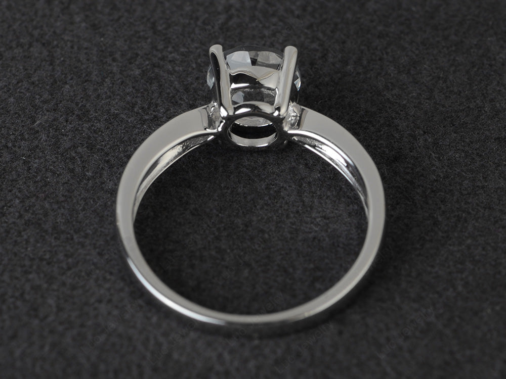 Round Cut White Topaz Engagement Ring - LUO Jewelry
