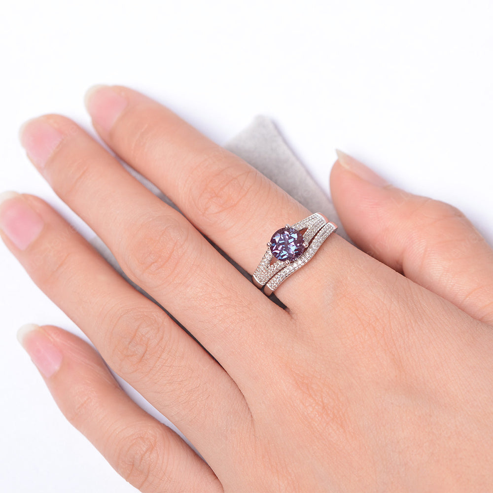 Alexandrite Engagement Ring Split Shank - LUO Jewelry