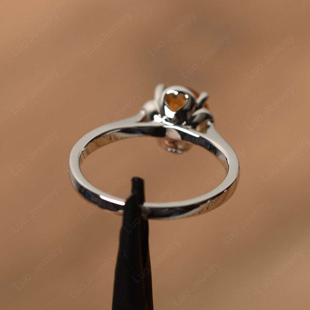 Flower Citrine Solitaire Engagement Ring - LUO Jewelry