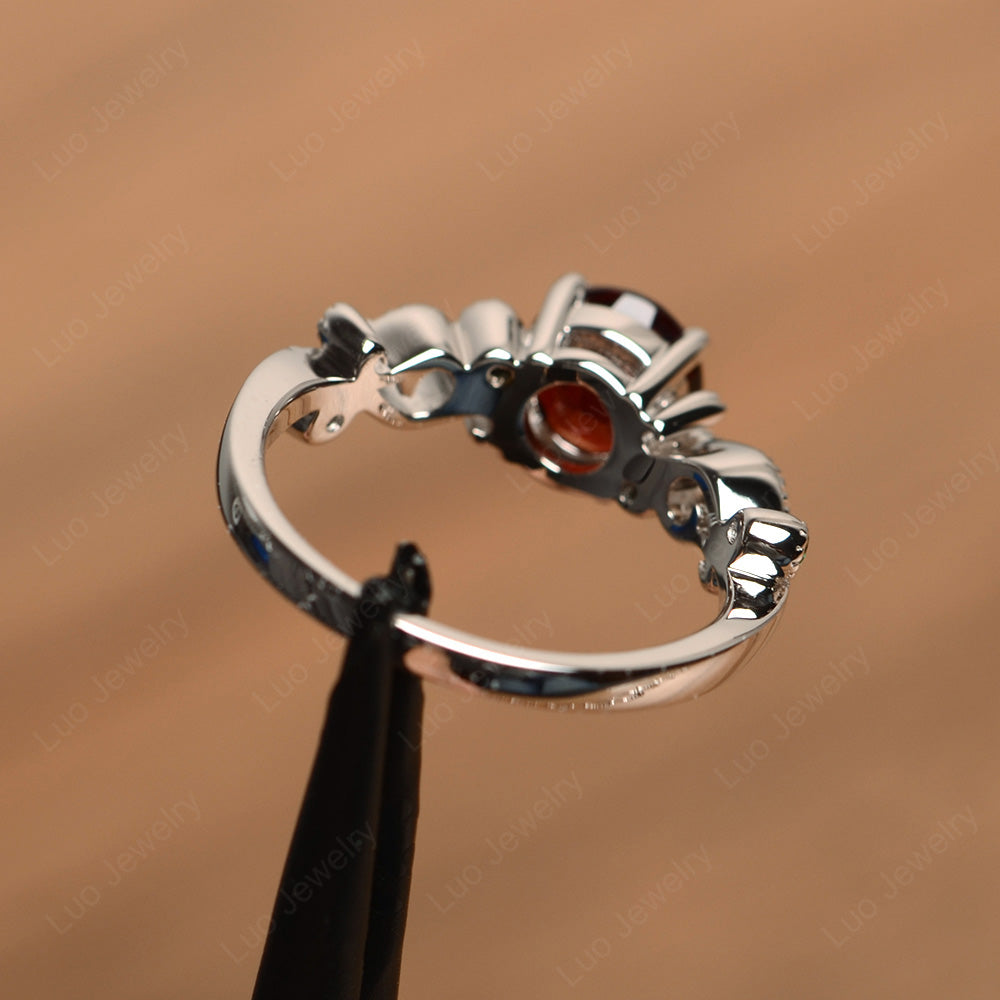 Vintage Garnet Ring Art Deco Yellow Gold - LUO Jewelry