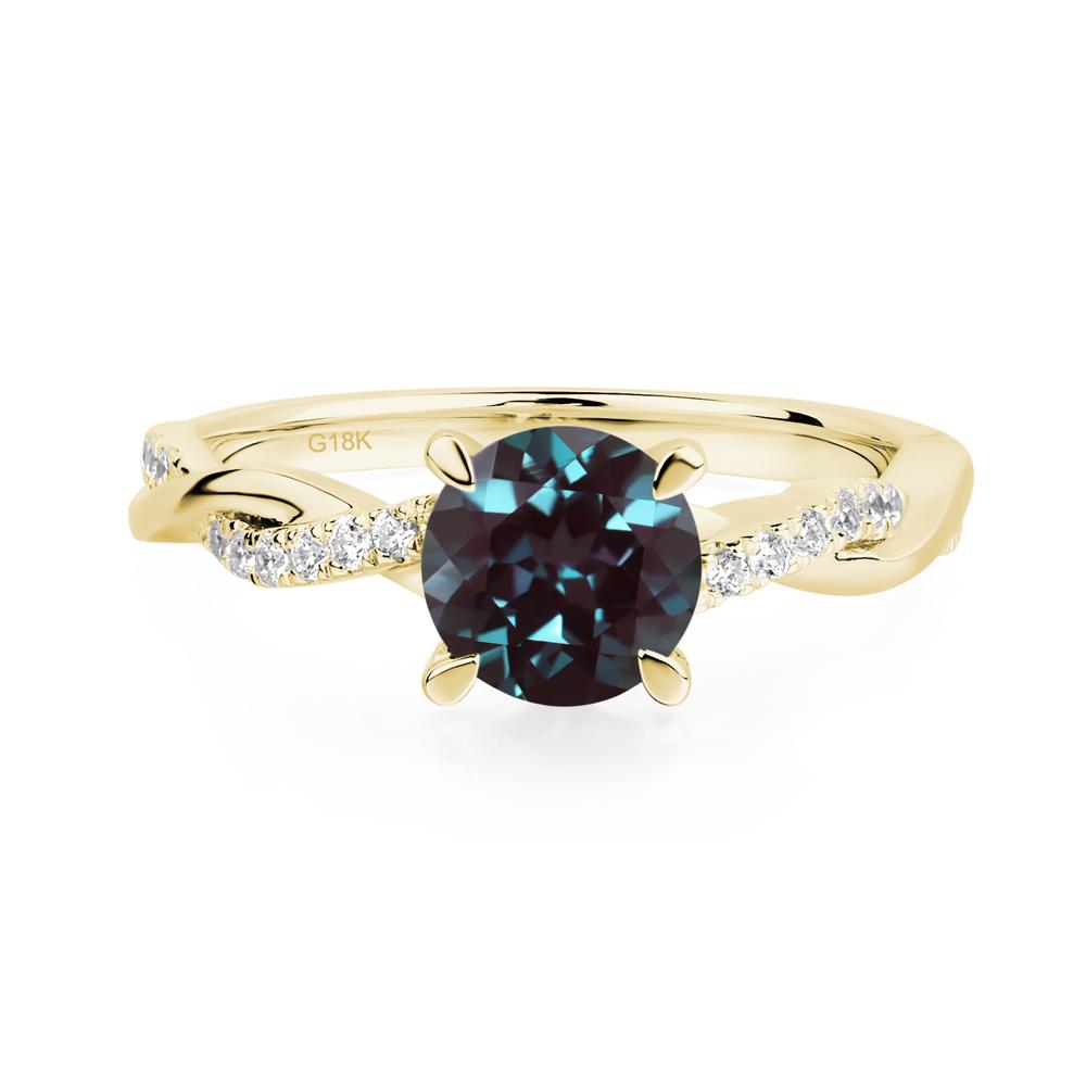 Alexandrite Twisted Engagement Ring - LUO Jewelry #metal_18k yellow gold
