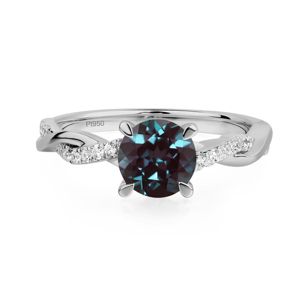 Alexandrite Twisted Engagement Ring - LUO Jewelry #metal_platinum