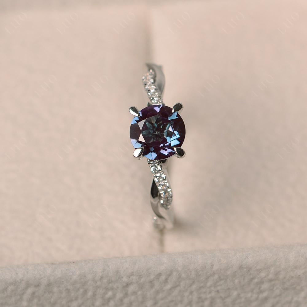 Alexandrite Twisted Engagement Ring - LUO Jewelry