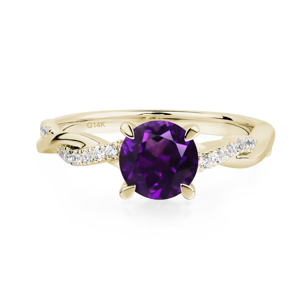 Amethyst Twisted Engagement Ring - LUO Jewelry #metal_14k yellow gold