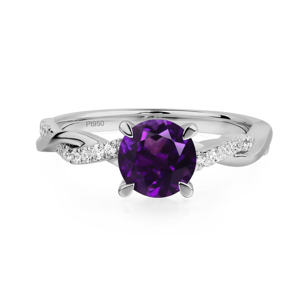 Amethyst Twisted Engagement Ring - LUO Jewelry #metal_platinum