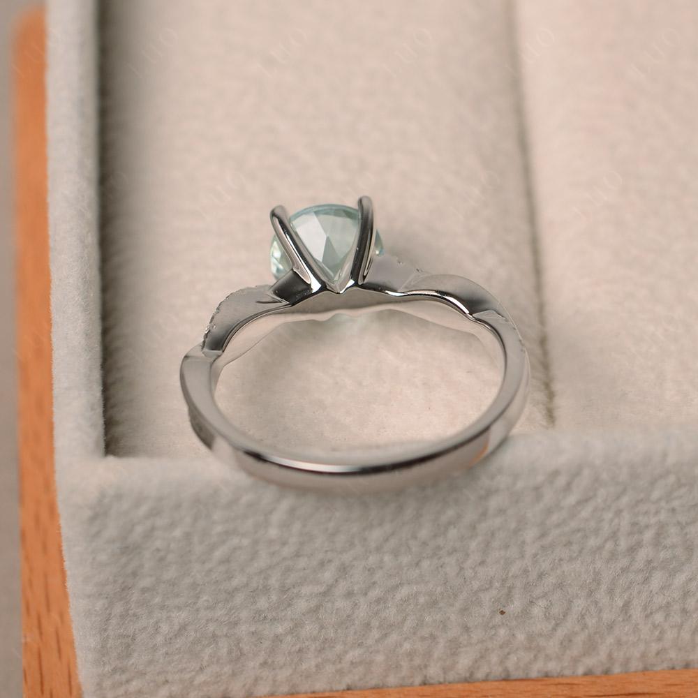 Aquamarine Twisted Engagement Ring - LUO Jewelry
