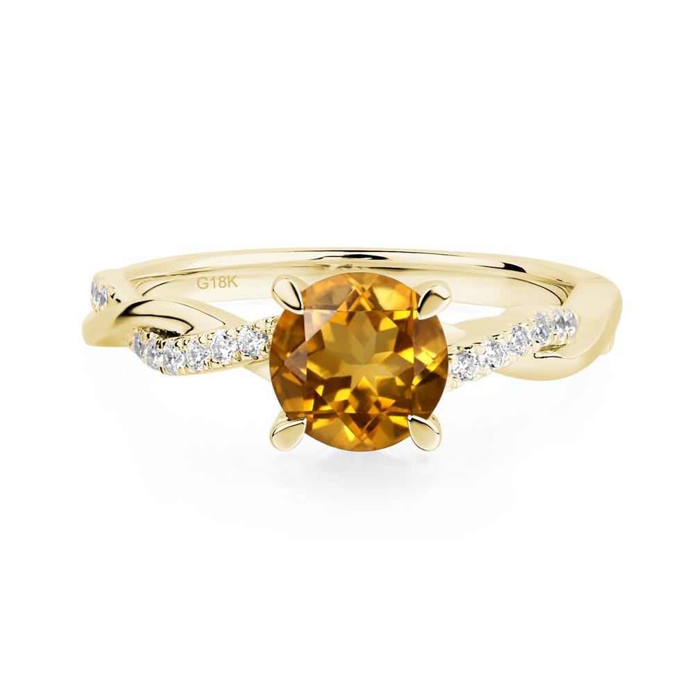 Citrine Twisted Engagement Ring - LUO Jewelry #metal_18k yellow gold