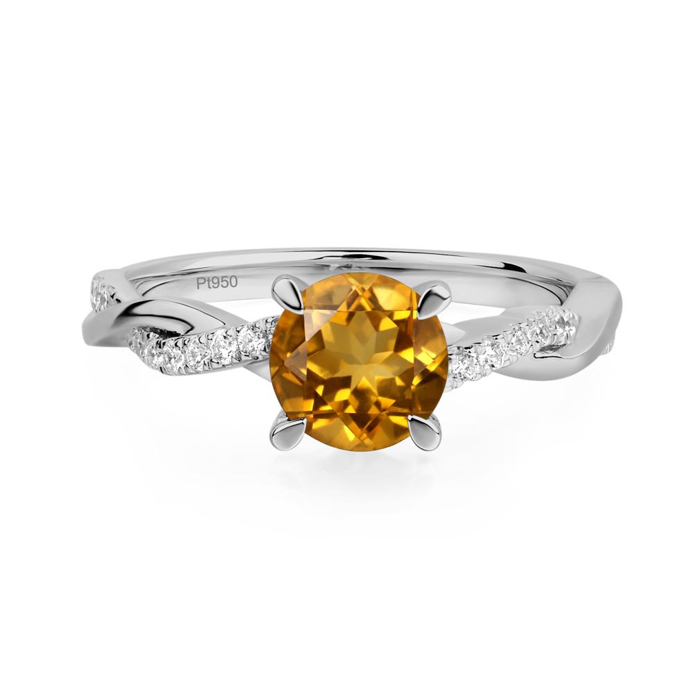 Citrine Twisted Engagement Ring - LUO Jewelry #metal_platinum