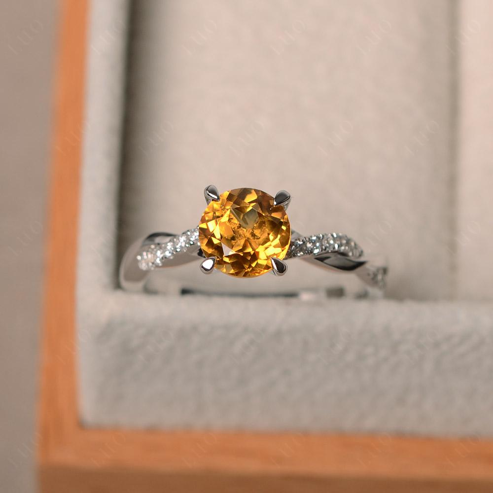 Citrine Twisted Engagement Ring - LUO Jewelry