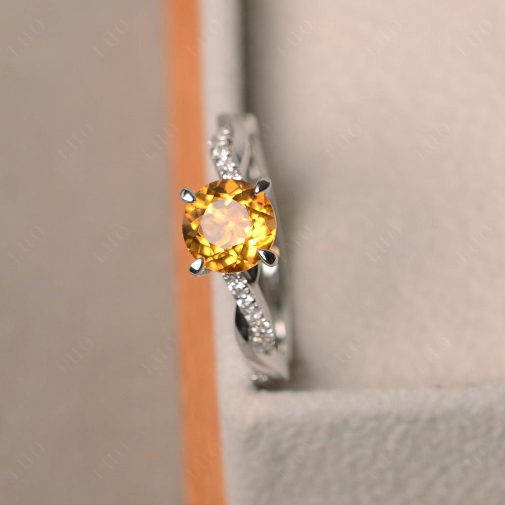 Citrine Twisted Engagement Ring - LUO Jewelry