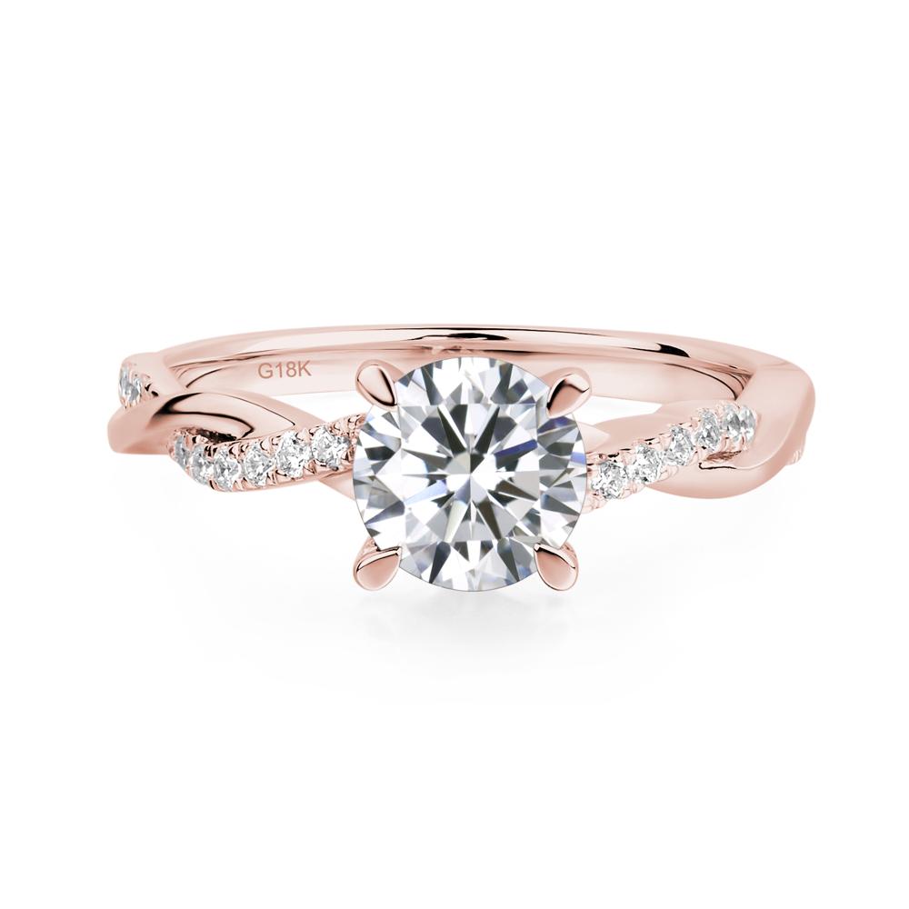 Cubic Zirconia Twisted Engagement Ring - LUO Jewelry #metal_18k rose gold