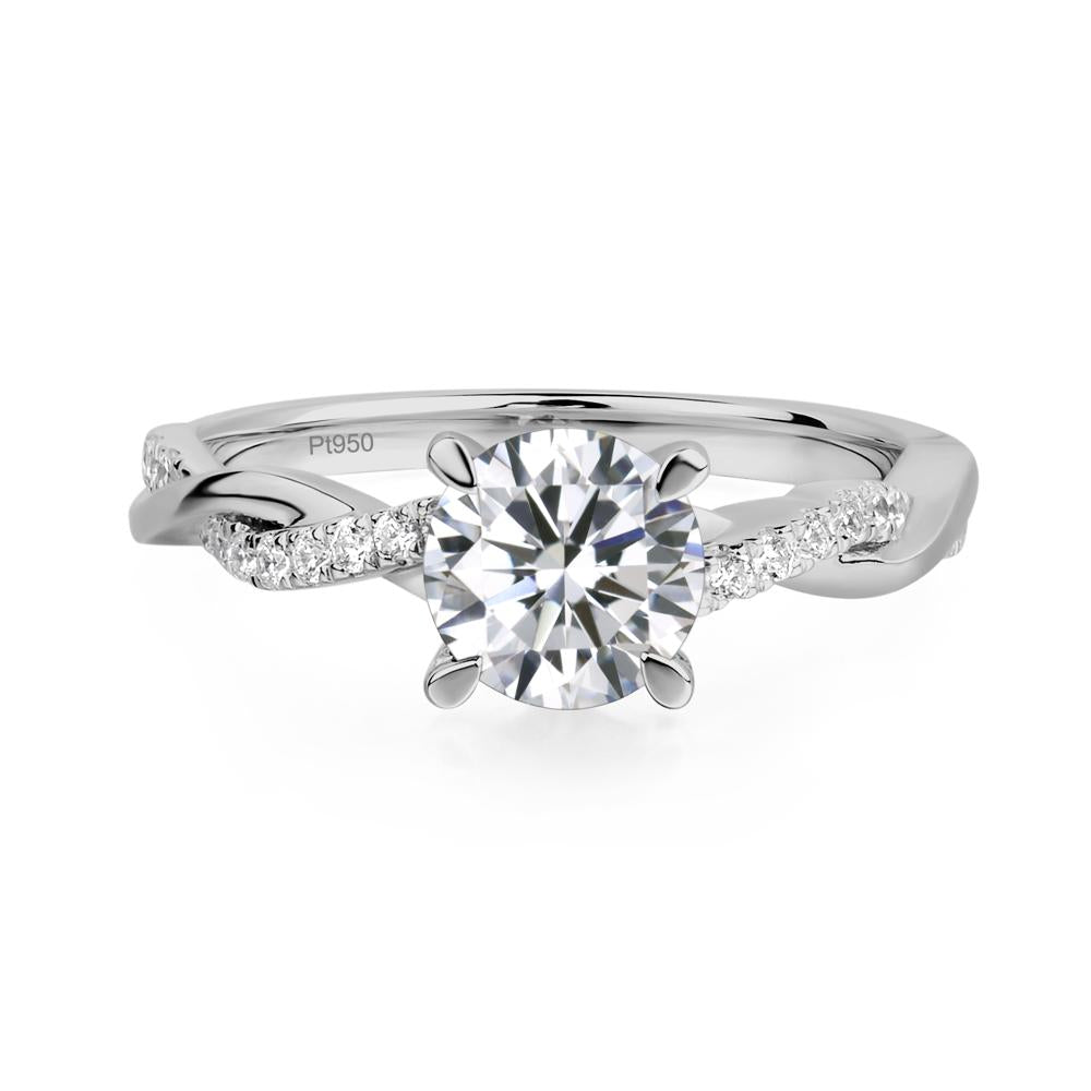 Cubic Zirconia Twisted Engagement Ring - LUO Jewelry #metal_platinum