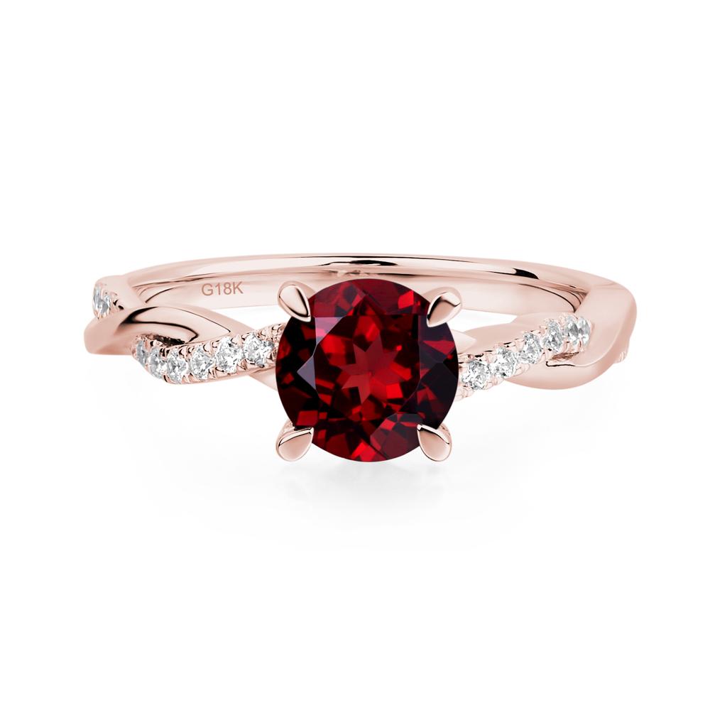 Garnet Twisted Engagement Ring - LUO Jewelry #metal_18k rose gold