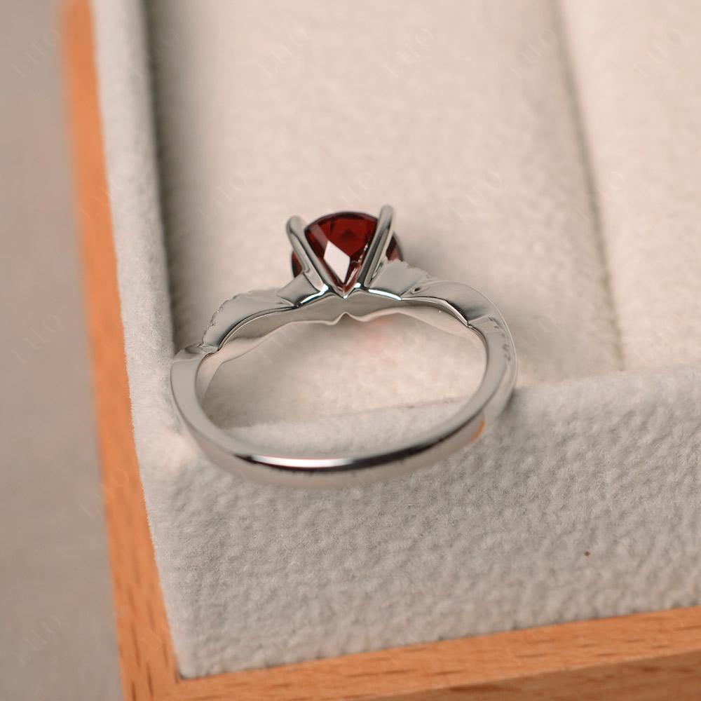 Garnet Twisted Engagement Ring - LUO Jewelry