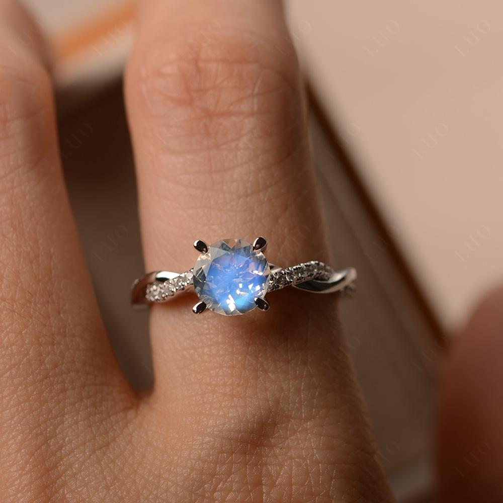 Moonstone Twisted Engagement Ring - LUO Jewelry