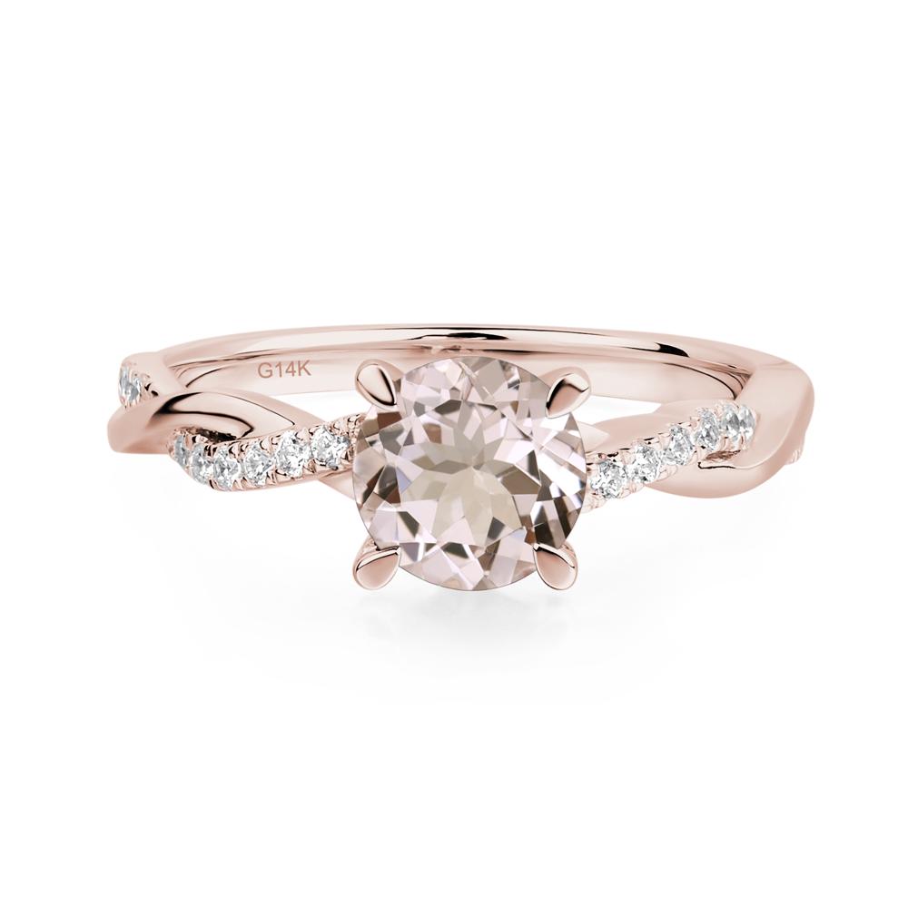 Morganite Twisted Engagement Ring - LUO Jewelry #metal_14k rose gold