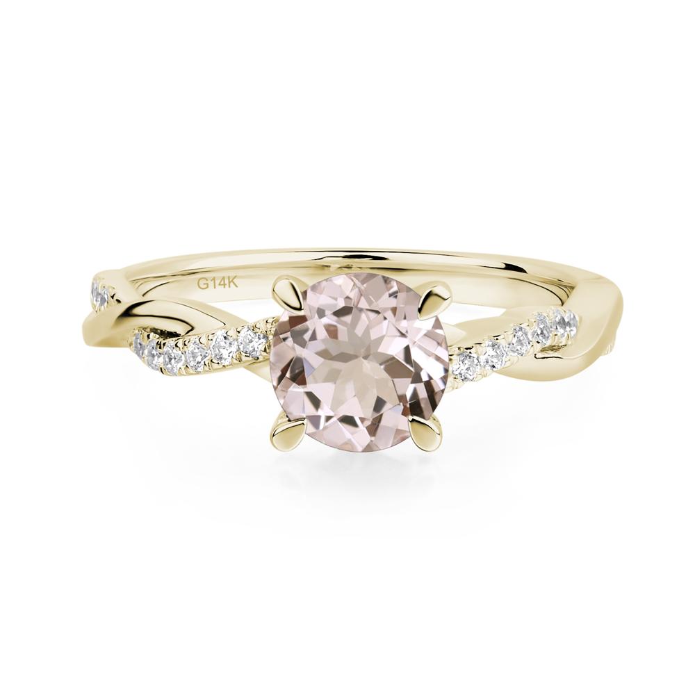 Morganite Twisted Engagement Ring - LUO Jewelry #metal_14k yellow gold