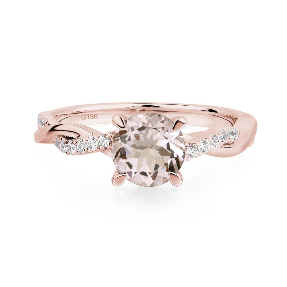 Morganite Twisted Engagement Ring - LUO Jewelry #metal_18k rose gold