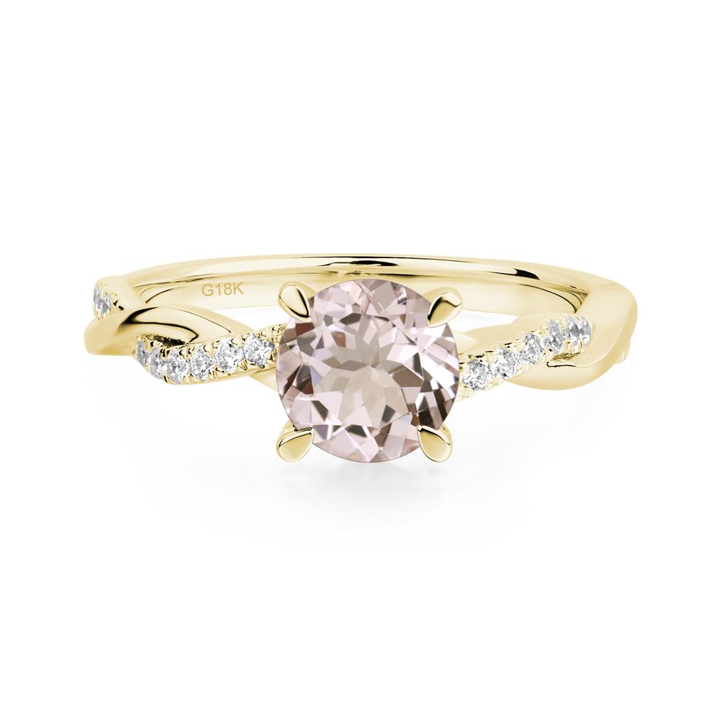 Morganite Twisted Engagement Ring - LUO Jewelry #metal_18k yellow gold