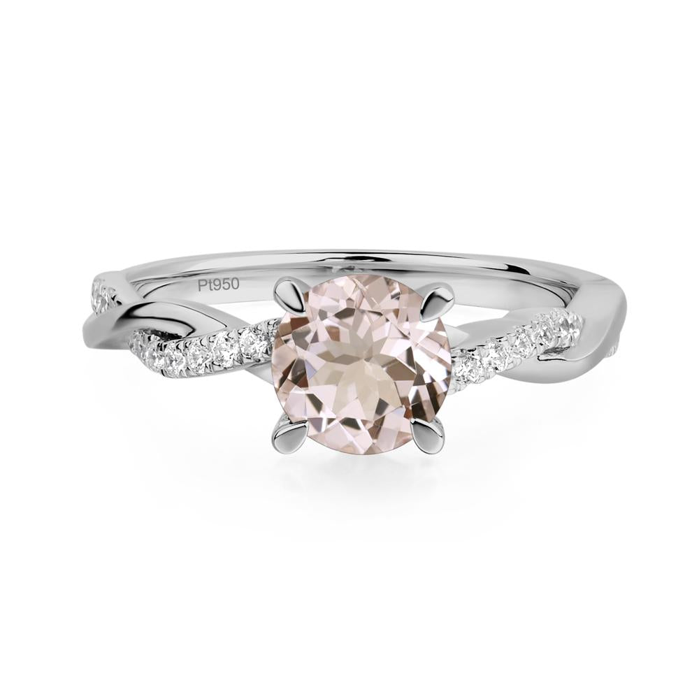 Morganite Twisted Engagement Ring - LUO Jewelry #metal_platinum