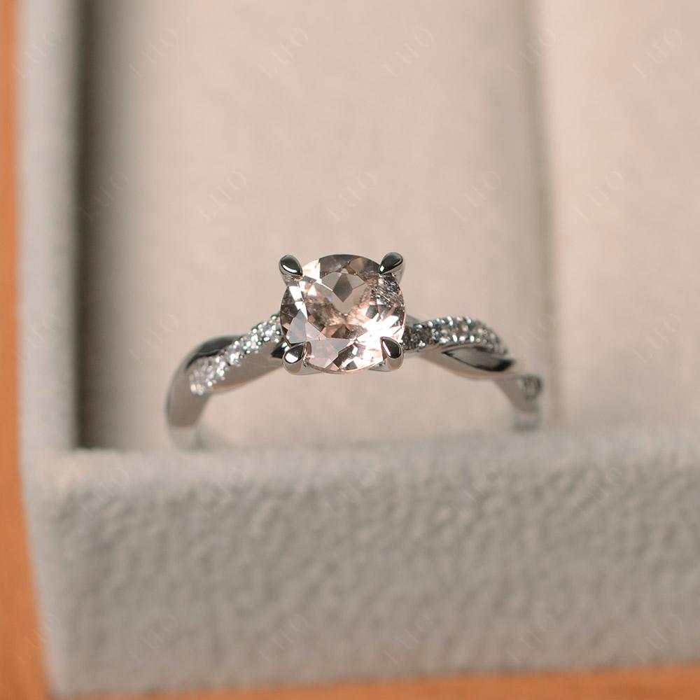 Morganite Twisted Engagement Ring - LUO Jewelry