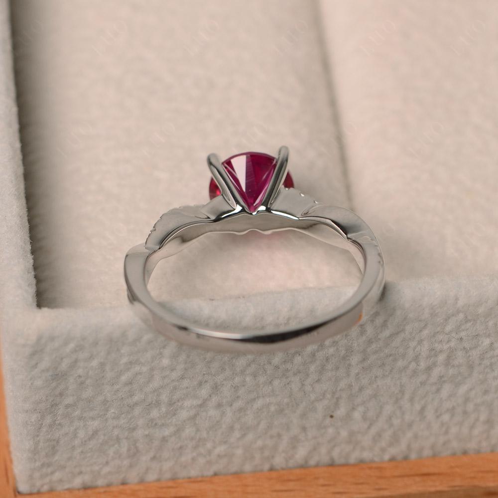 Ruby Twisted Engagement Ring - LUO Jewelry