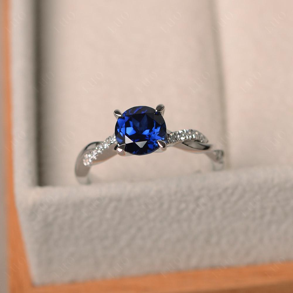 Lab Grown Sapphire Twisted Engagement Ring - LUO Jewelry