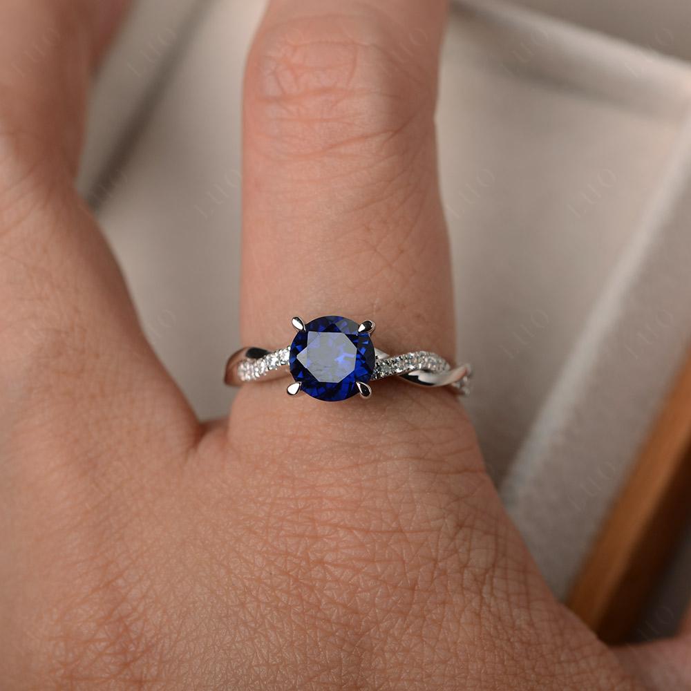 Lab Grown Sapphire Twisted Engagement Ring - LUO Jewelry
