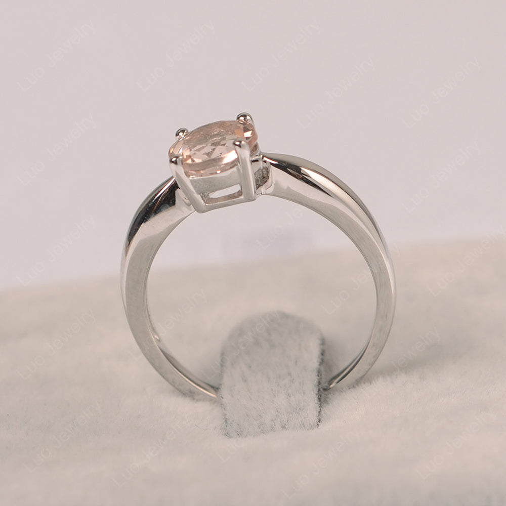 Morganite Solitaire Wedding Ring Yellow Gold - LUO Jewelry