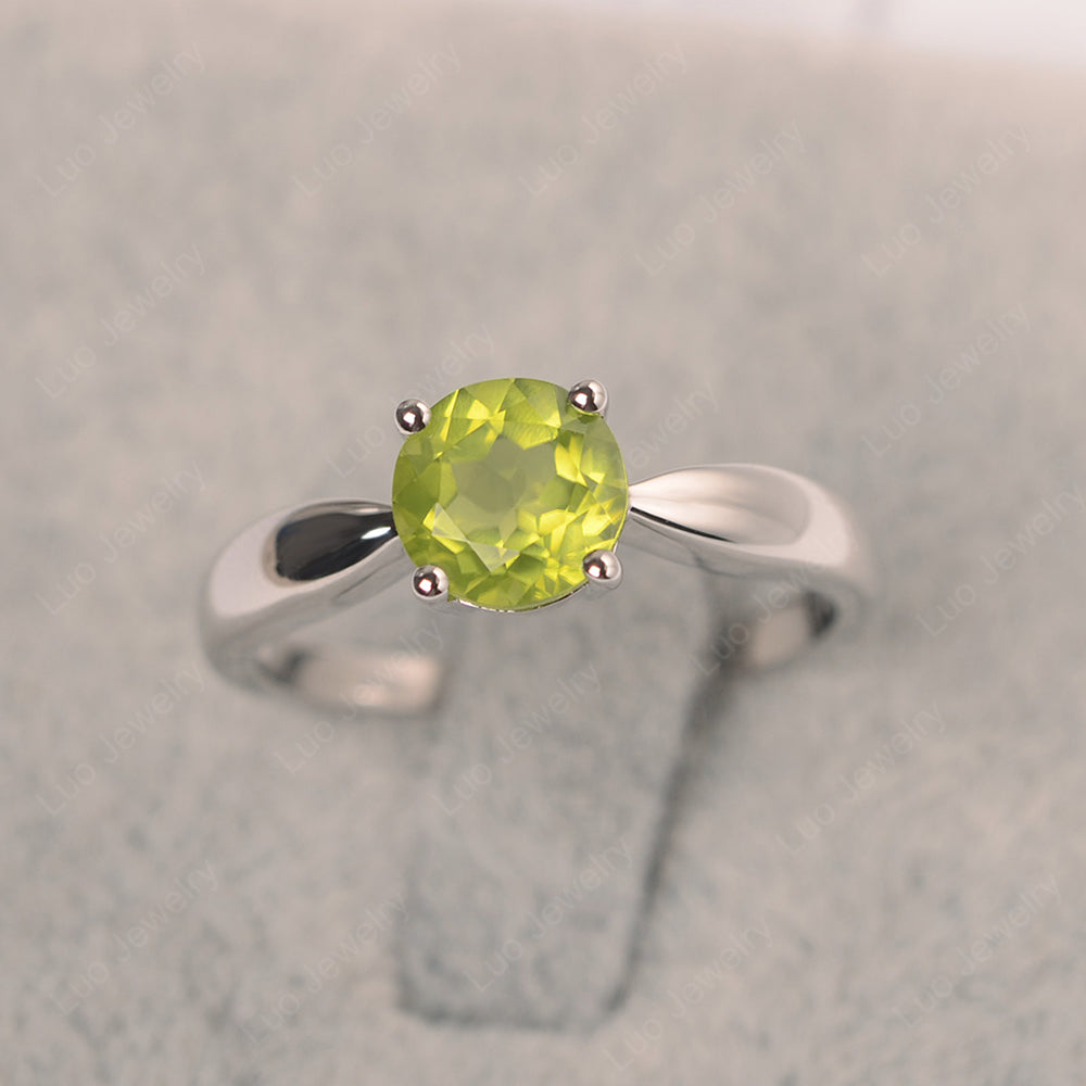 Peridot Solitaire Wedding Ring Yellow Gold - LUO Jewelry