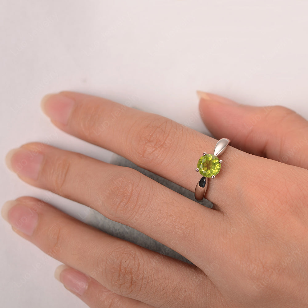 Peridot Solitaire Wedding Ring Yellow Gold - LUO Jewelry