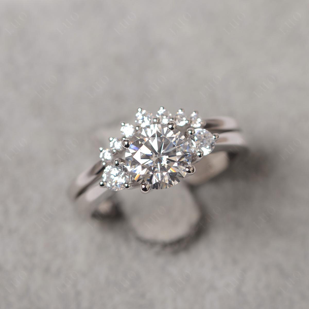 Moissanite Ring Bridal Set Engagement Ring - LUO Jewelry