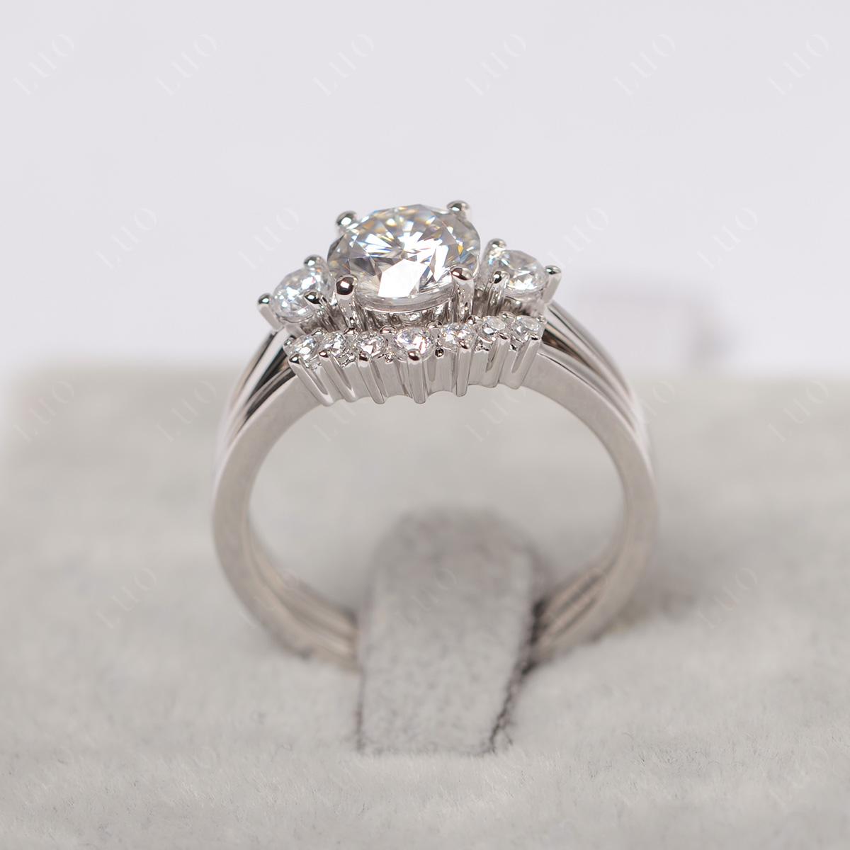 Moissanite Ring Bridal Set Engagement Ring - LUO Jewelry