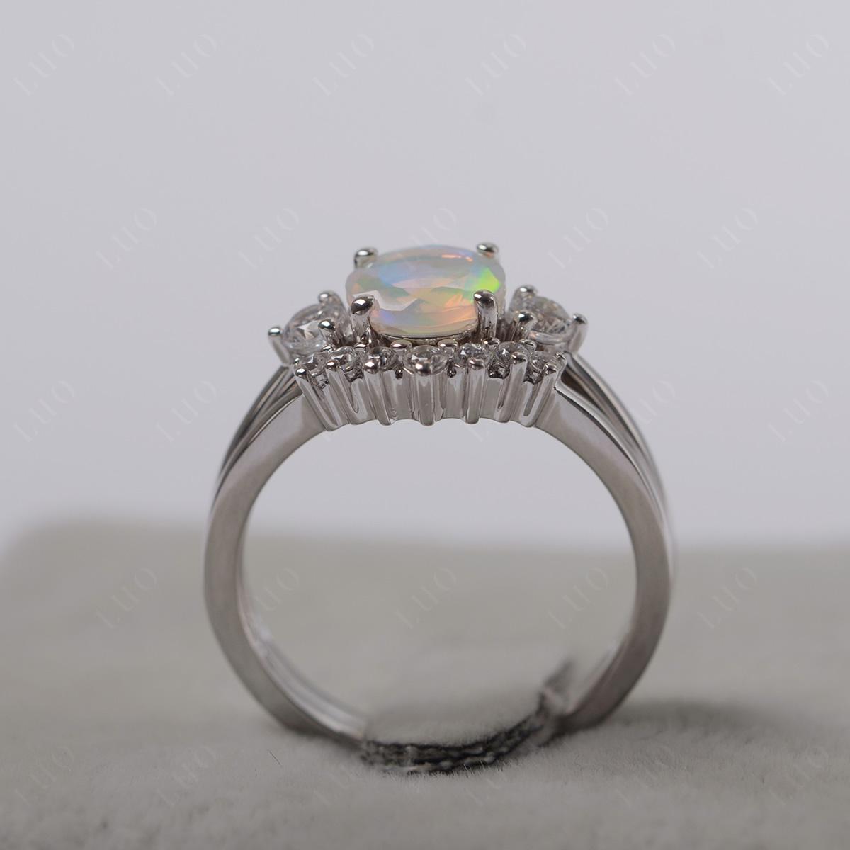 Opal Ring Bridal Set Engagement Ring - LUO Jewelry