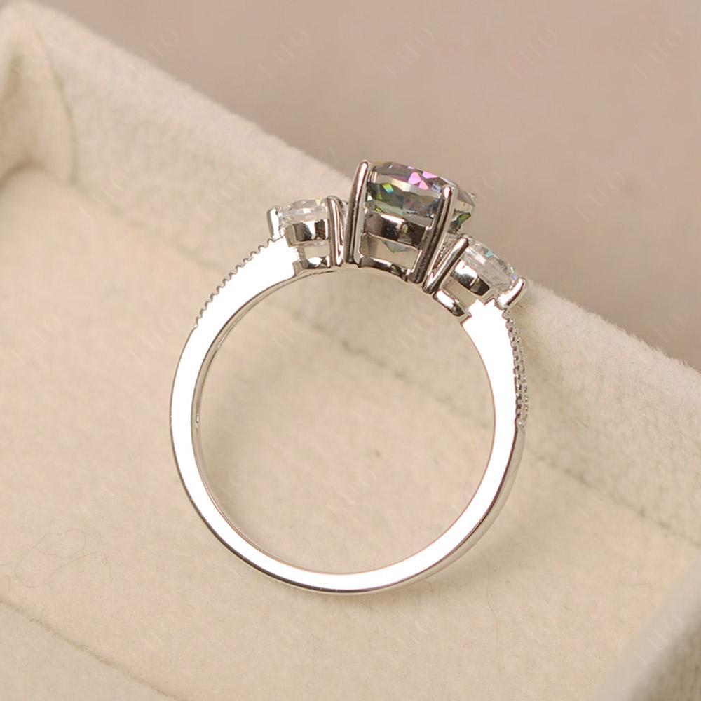 Mystic Topaz Ring 3 Stone Engagement Ring - LUO Jewelry
