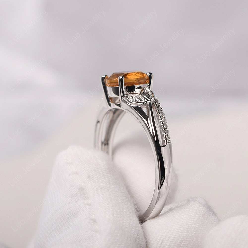 Citrine & Round Diamond Halo Ring– Luckey's Jewelers