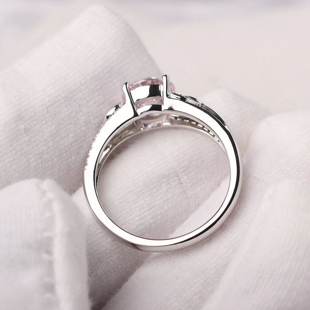 Round Cut Cubic Zirconia Engagement Ring White Gold - LUO Jewelry