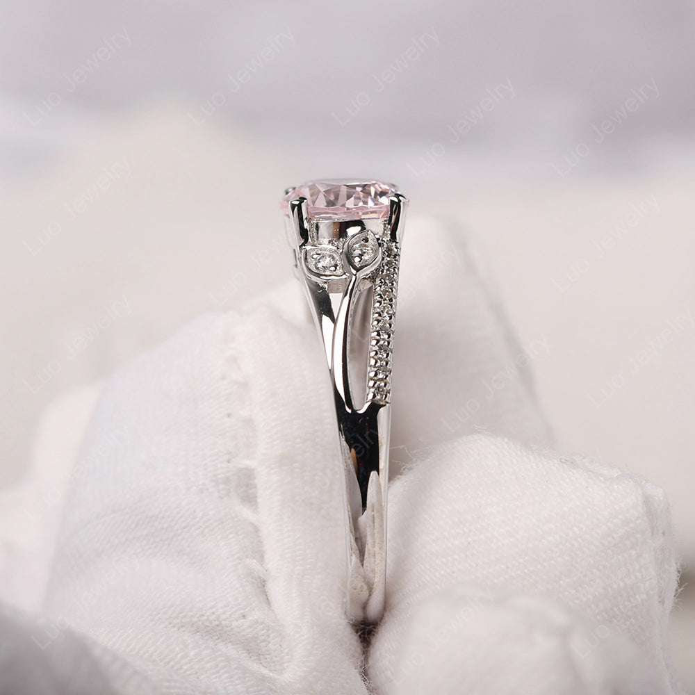 Round Cut Cubic Zirconia Engagement Ring White Gold - LUO Jewelry