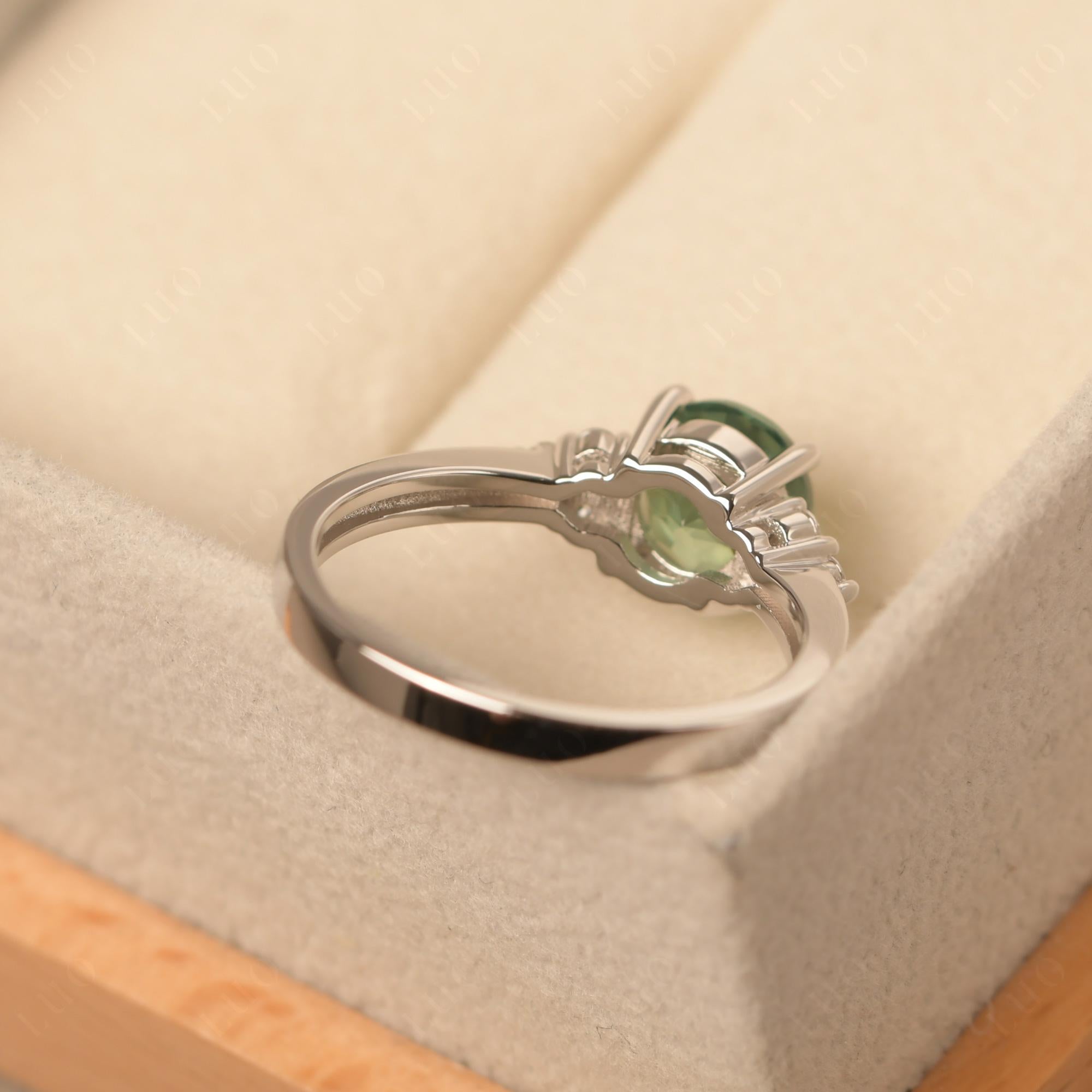 Round Cut Green Sapphire Engagement Ring - LUO Jewelry