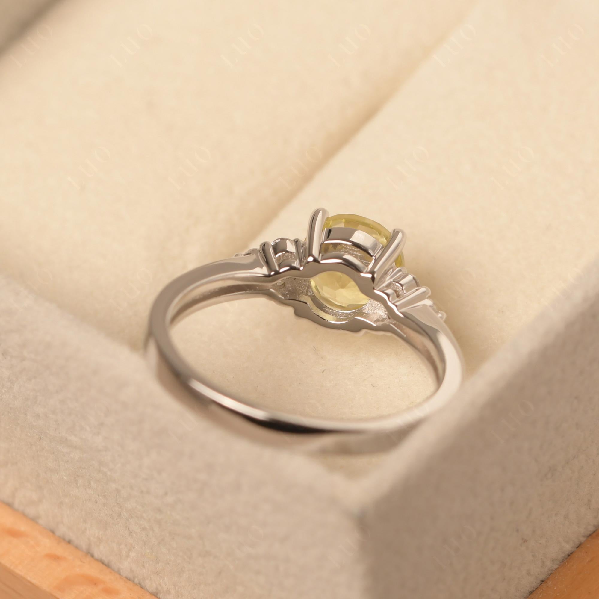 Round Cut Lemon Quartz Engagement Ring - LUO Jewelry