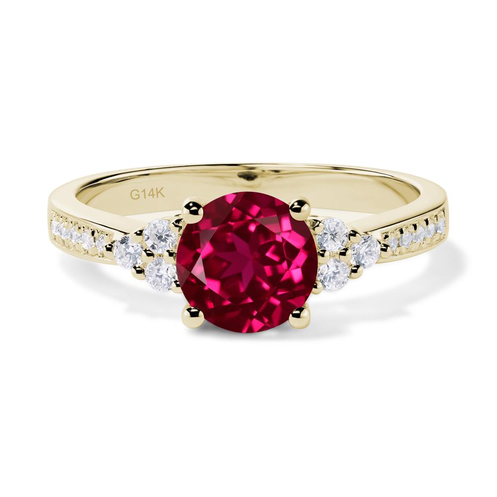 Round Cut Ruby Engagement Ring - LUO Jewelry #metal_14k yellow gold