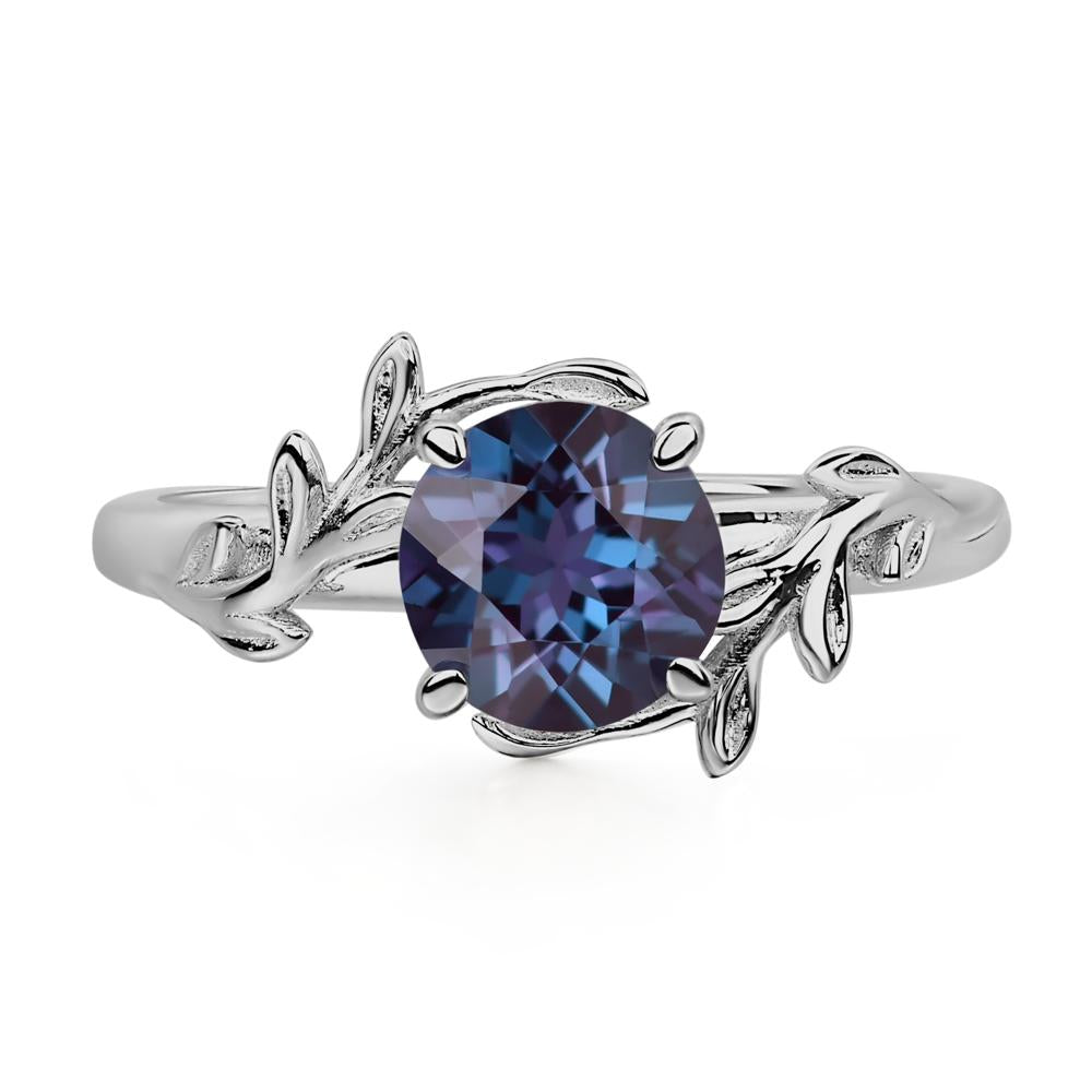 Vine Lab Grown Alexandrite Solitaire Engagement Ring - LUO Jewelry #metal_platinum