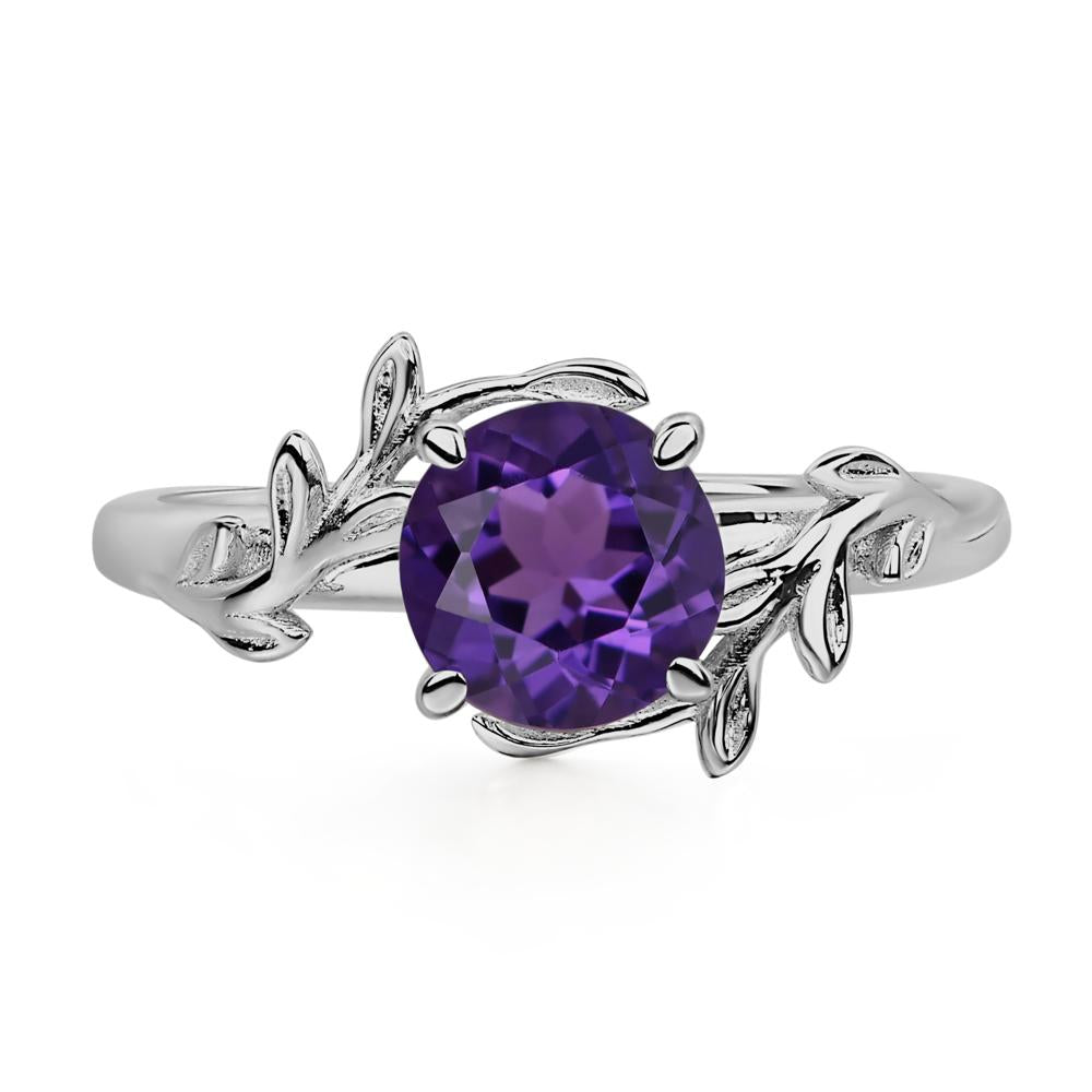 Vine Amethyst Solitaire Engagement Ring - LUO Jewelry #metal_platinum