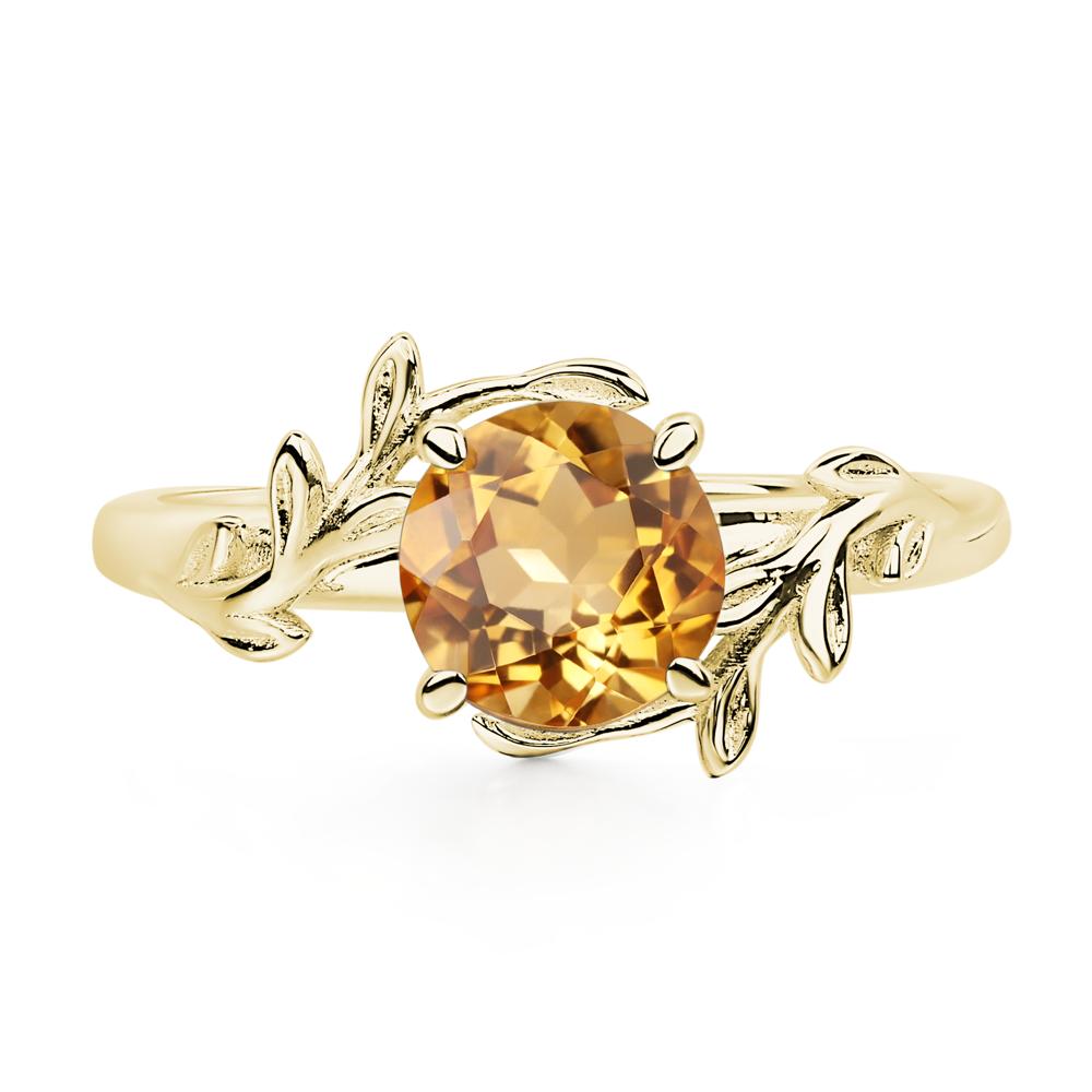 Vine Citrine Solitaire Engagement Ring - LUO Jewelry #metal_18k yellow gold