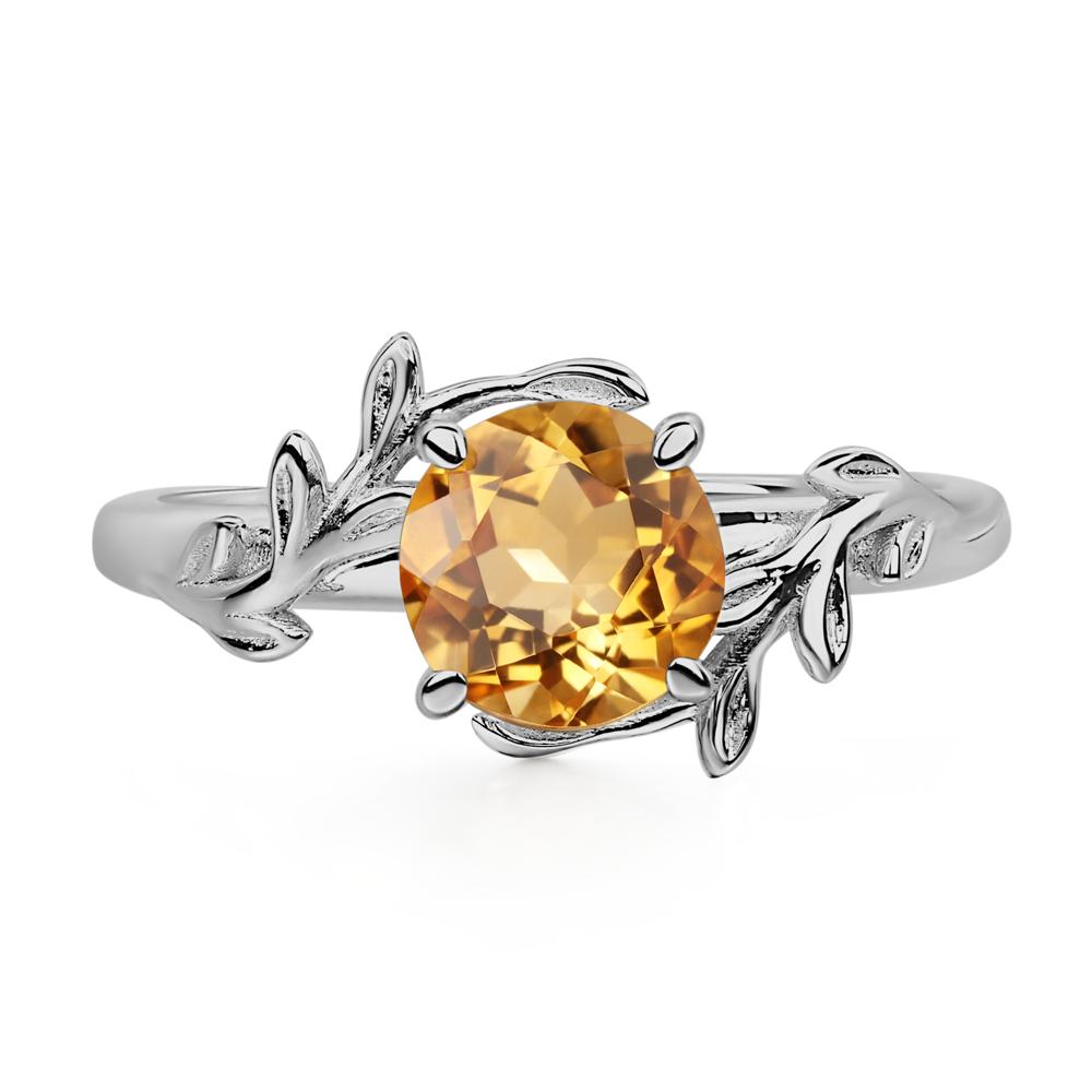 Vine Citrine Solitaire Engagement Ring - LUO Jewelry #metal_platinum