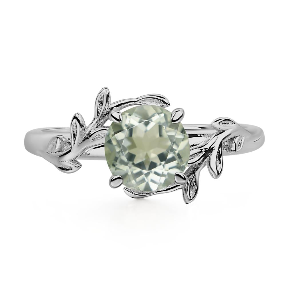 Vine Green Amethyst Solitaire Engagement Ring - LUO Jewelry #metal_platinum